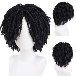 Peluca de <span class=keywords><strong>rastas</strong></span> al por mayor, peluca rizada corta trenzada con flequillo, pelucas rasta realistas para cosplay - Product Image 1