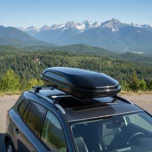 Boîte <span class=keywords><strong>de</strong></span> <span class=keywords><strong>toit</strong></span> universelle compacte à déverrouillage <span class=keywords><strong>rapide</strong></span> sans outil pour tout véhicule 500L Noir barre transversale spéciale silencieuse - Product Image 3