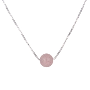 LT-586 Simple fraise cristal rose cristal perle pendentif femme 925 argent <span class=keywords><strong>Sterling</strong></span> usine pour les femmes - Product Image 5