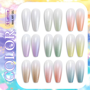 Paleta de Esmalte de Gel de Resina de 9 Colores, OEM ODM, No Tóxico, UV/LED, con Brillo de Diamante, Efecto Degradado, Larga Duración, para Arte de Uñas, DIY - Product Image 4