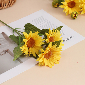 Artificial Long-<b>Branch</b> Sunflower Pastoral Fresh Home Soft <b>Decoration</b> Floral Arrangement Table Decorative Bouquet Wedding - Product Image 5