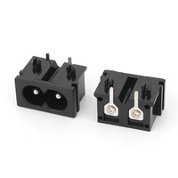 Prise électrique industrielle C8 2,5A 5A 250V, connecteur d'alimentation mâle 2 broches, petite prise IEC, entrée de courant alternatif C8 avec capuchon étanche