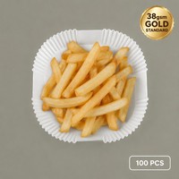 Papiers sulfurés carrés pour friteuse à air, 8 pouces, 100 pièces, blancs blanchis, antiadhésifs, coins arrondis, pour biscuits et pain, 38 g/m² 40 g/m²