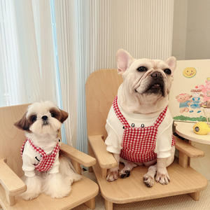 Adorable peto rojo a cuadros para perro, ropa cálida de otoño e invierno para mascotas, atuendo suave para cachorros - Product Image 3