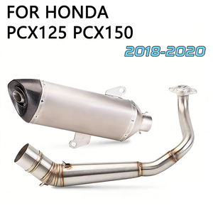 Système d'échappement complet pour moto/scooter PCX <span class=keywords><strong>125</strong></span> 150, silencieux, tube intermédiaire, silencieux à enfiler, compatible avec <span class=keywords><strong>HONDA</strong></span> PCX125 PCX150 2018-2020 - Product Image 1