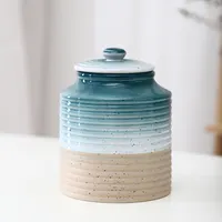 Multi-color Mosaic high-end simple modern style kitchen hotel storage ceramic jars with lids