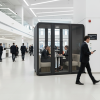 UNIBOOTH Cabine de réunion robuste en aluminium insonorisée 33 dB, ignifuge ISO 23351, montage rapide, pour bureau à domicile, centre commercial, espace de travail, design moderne
