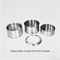 Jocreek Tungku Api Kayu Bakar Stainless Steel 15 Inch, Portable, Tanpa Asap, untuk Pesta Luar Ruangan