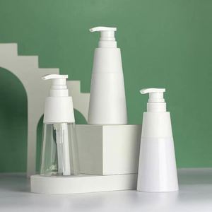 Luxury 300ml 500ml PET <strong>Plastic</strong> Matte White <strong>Round</strong> Empty Conditioner Body Lotion <strong>Bottle</strong> Gold HDPE Airless Pump Shampoo <strong>Bottle</strong> - Product Image 2