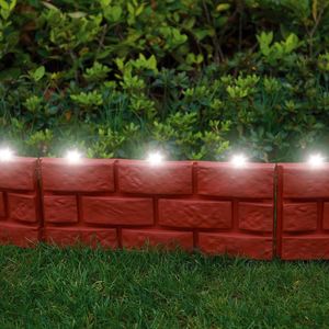 Easy to Assemble No Dig Solar Faux Brick Plastic Garden Edging <b>Border</b> for Outdoor Treated Nature - Product Image 6