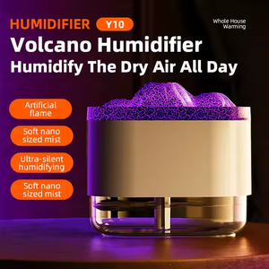Volcano Home <span class=keywords><strong>Mini</strong></span> USB Diffuseur d'arôme à ultrasons de bureau Humidificateur d'air en plastique Veilleuse Flamme Brouillard Spray Plug-In pour hôtels - Product Image 3