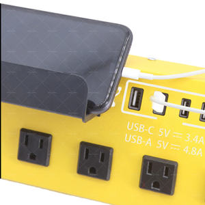 Protetor de Surto Elétrico DC 15A 125V 60HZ SJT 14AWG com 6 Tomadas USB Material PVC - Product Image 4