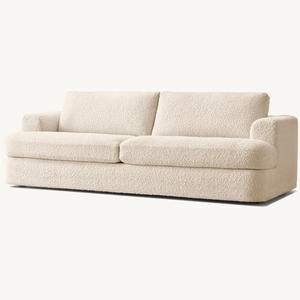 Ensemble <span class=keywords><strong>de</strong></span> canapés Rhoohill personnalisés en <span class=keywords><strong>tissu</strong></span> bouclé <span class=keywords><strong>de</strong></span> luxe RH, style rétro, pour salon, villa, canapé 3 places - Product Image 2