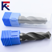 Foret hélicoïdal en carbure métrique KF, revêtement CVD, traitement de surface noir, résistant à l'usure, élimination efficace des copeaux, pointe fendue 120 pour