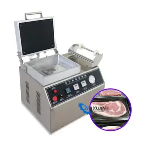 Máquina selladora de bandejas al vacío comercial, máquina de envasado de piel al vacío para alimentos cocinados con carne