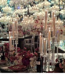 MH-TZ0662 7-Head 100cm Crystal Wedding <strong>Candelabra</strong> with Glass Tube Candlestick Holder for Wedding Table Decoration - Product Image 2
