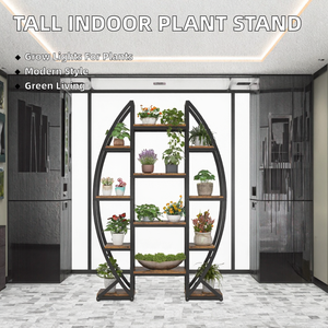 Support à plantes en bois contemporain et écologique de 70 pouces pour intérieur/extérieur, support carré pour fleurs, avec rangement pour lampes de culture, modèle SXV-1 pour utilisation au sol - Product Image 2