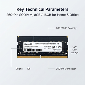 Memoria <span class=keywords><strong>RAM</strong></span> DDR4 de 3200MHz para Portátil, 8GB/16GB, Plug and Play, Circuitos Integrados Originales para un Uso Estable en la Oficina y el Hogar - Product Image 6