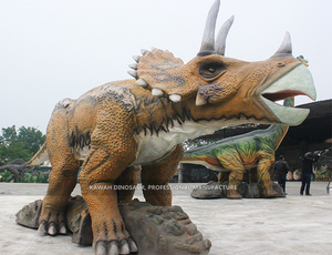 Dino công viên sân khấu hiển thị đi Bộ khủng long animatronic Khủng long mô hình điều khiển từ xa Triceratops - Product Image 2