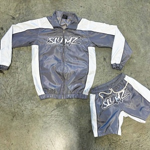 Conjunto de Chaqueta Corta y Pantalones Cortos Deportivos Personalizados de Dos Piezas, Reflectantes 3M, de Nailon y Poliéster, para Hombre - Product Image 3