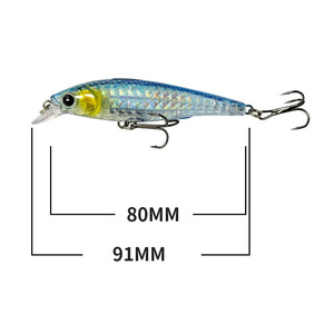 Esca Artificiale Galleggiante 3D da 80mm 9.2g con Occhi, in ABS, <span class=keywords><strong>per</strong></span> Pesca in Acqua Salata, <span class=keywords><strong>Spigola</strong></span> e Trota, Oceano e Acqua Dolce - Product Image 5