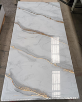 Vente flash : panneau PVC UV 1220*2440, marbre veiné or, plaque UV facile à nettoyer, panneau mural décoratif pour décoration murale intérieure