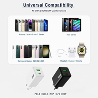 El mejor cargador 65W Gan tipo C 1C1A carga rápida CE ROHS KC EAC teléfono móvil Universal PD cargador 65W para iPhone Samsung Laptop