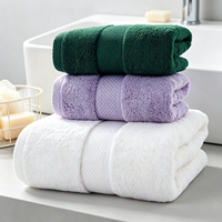 Serviette de bain en coton pur ChamXue, tissée, douce, très absorbante, disponible en vert foncé et noir, pour le camping, douce et confortable