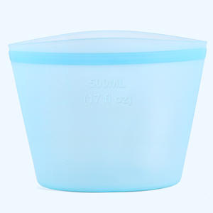 Bolsa de almacenamiento de alimentos reutilizable de silicona 100%, a prueba de fugas, Apto para lavavajillas, contenedor de congelador no tóxico ecológico para cocinar, juego de 1 - Product Image 3