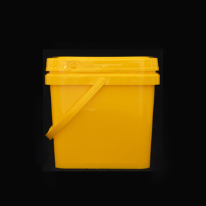 Square Plastic Pail 10L Yellow Non Toxic For Paint Chemicals - Product Image 2