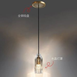All-Copper Trendy Unique Modern Minimalist Bedroom Pendant <b>Light</b> <b>Light</b> Luxury Bar Counter Crystal <b>Dining</b> Room Pendant Chandelier - Product Image 1