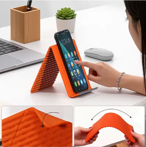 Portable Silicone Phone <b>Stand</b> Foldable Desktop Holder <b>for</b> Phone & <b>Tablet</b> Universal Lazy Bracket Hands-Free <b>for</b> Travel Office - Product Image 2