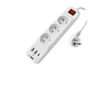 Prise française 5 voies, 16A, 230V~ avec protection enfant et interrupteur lumineux