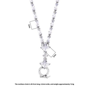 Collier empilable classique et éco-responsable en cuivre avec zircone cubique et diamants baguette pour femme, style polyvalent - Product Image 6