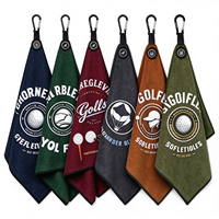 Serviette de golf personnalisée pour tournoi, lavable en machine, avec boucle auto-agrippante, en tissu gaufré