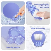 Ensemble de tapis de souris en gel de silicone transparent, petit tapis de clavier de jeu avec repose-poignets pour la maison et le bureau