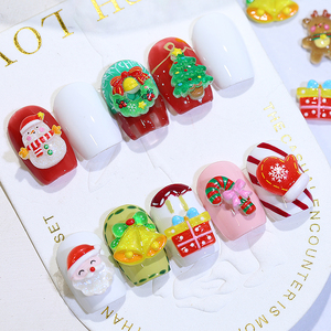 Offre Spéciale Noël Résine Nail Art Charmes Kawaii Arbre De Noël Bonhomme De Neige Santa 3d Nail Art Accessoires - Product Image 6