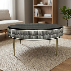Juego de Mesas de Centro Modernas de Lujo, Diseño Ecológico, Duradero, de Muy Buena Calidad, con Marco de Madera con Incrustaciones de Hueso, Muebles para el Hogar - Product Image 1