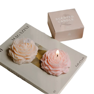 LE130 Bougies parfumées en cire de soja en forme de fleur pour la décoration intérieure ou les cadeaux de vacances, vente en gros en usine - Product Image 2