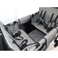 Chariot double multifonctionnel pour bébés Poussette pliable à quatre places pour enfants