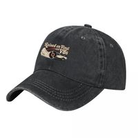 Gorra de béisbol unisex para las cuatro estaciones, lavada con efecto vintage, con gráfico V8s y base de PVC.