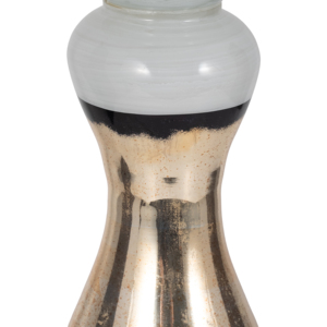 Porte-bougie pilier Hourglass en verre moderne, décoration d'intérieur, accent contemporain, paire - Product Image 4