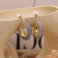 KISSWIFE-Grandes boucles d'oreilles créoles acryliques en résine unique et vintage pour femmes, en forme de C, plaqué or