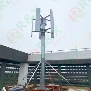 ชุดอุปกรณ์ลมหมุนแนวตั้งสำหรับใช้ในครัวเรือนขนาด 3kw 5kw 10kw พร้อมระบบเครื่องกำเนิดไฟฟ้าแบบเชื่อมต่อกับระบบไฟฟ้า 48v-380v รุ่น RX-HV กังหันลมสำหรับใช้ในครัวเรือน - Product Image 1