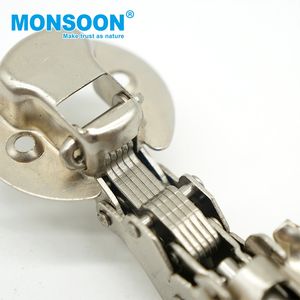 Charnière de porte en verre à fermeture lente hydraulique en acier nickelé de 26 mm pour meuble de cuisine et armoire - Product Image 4