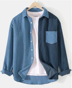 Soldes de liquidation Chemise en velours côtelé pour homme - Haut décontracté à manches longues printemps/automne avec poche en <span class=keywords><strong>patchwork</strong></span> (Vêtement de qualité tendance) - Product Image 3