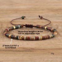 Bracelet tressé ajustable unisexe en perles naturelles de cristal et pierre impériale, idéal pour un cadeau (vente en gros)
