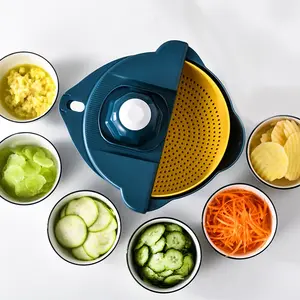تتجه المنتجات القادمون الجدد أدوات مطبخ الأدوات الفاكهة البطاطس قطاعة الخضراوات القطاعة التقطيع المروحية مع استنزاف سلة