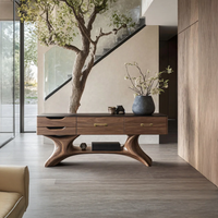 Table console en bois style ferme rustique 2026 pour chambre à coucher, mobilier de décoration