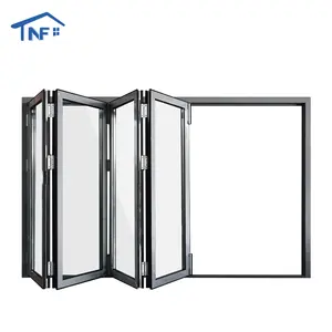 NF aluminium frame balcony sliding glass door terrace glass bifold patio doors system balcony aluminium glass accordion door